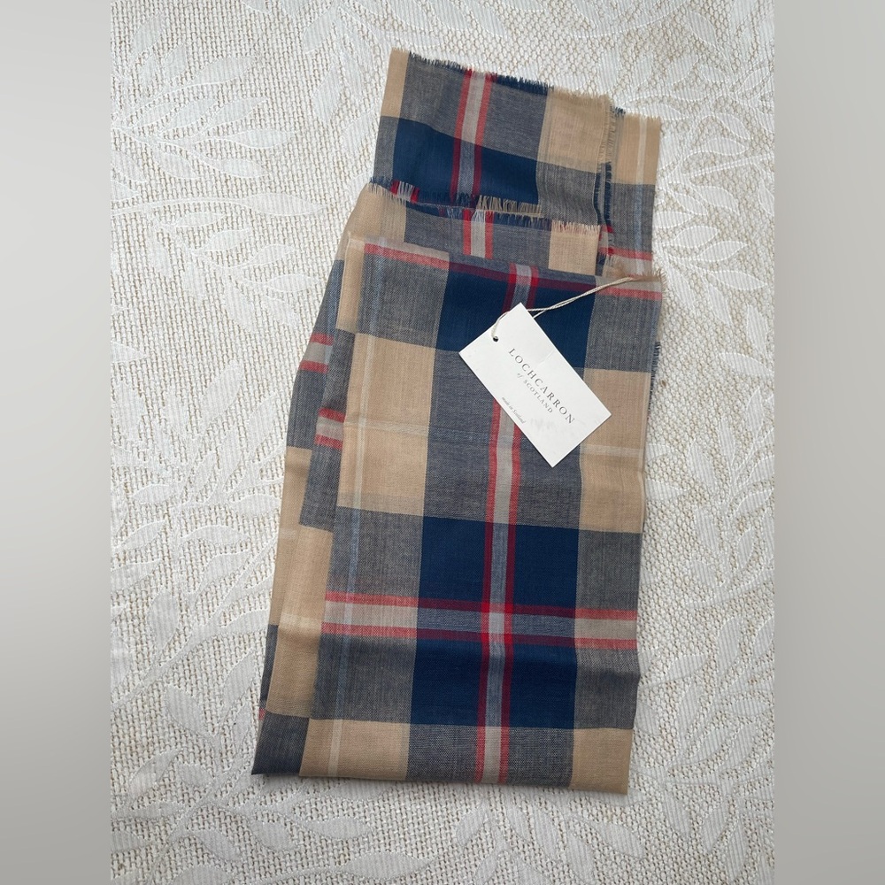 100% Pure New Wool Pashmina | Lochcarron | Made in Scotland | 77”x28” NWT